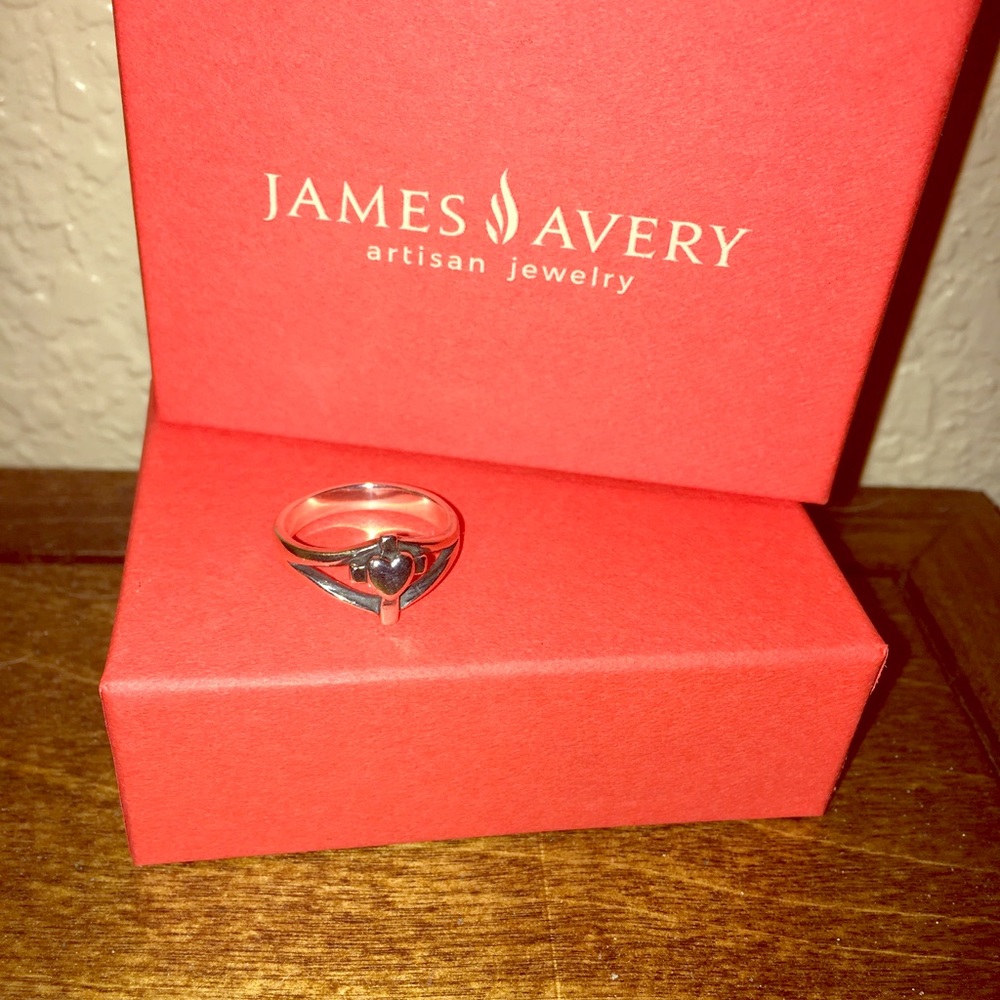 James Avery Heart w/ Cross Ring